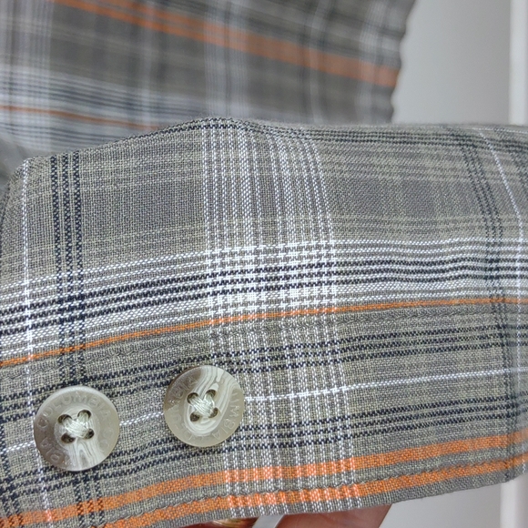 Men's Columbia Cotton SS Button Up Brown / Orange Plaid Lightweight Shirt 2XL - Picture 8 of 12